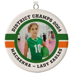 Volleyball Ceramic Circle Personalized Photo Ornament