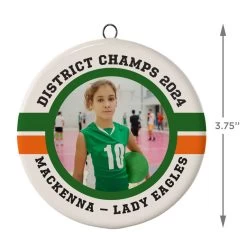 Volleyball Ceramic Circle Personalized Photo Ornament -Hallmark Volleyball Ceramic Circle Personalized Photo Ornament 1999QHE1711B102 03