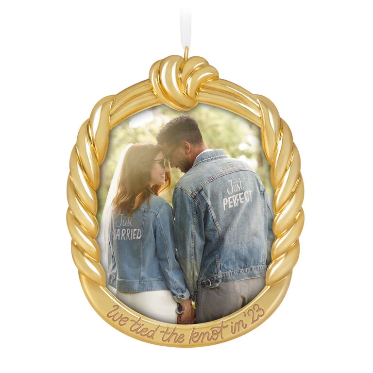 Hallmark We Tied The Knot! 2023 Metal Photo Frame Ornament 1 Hallmark We Tied The Knot! 2023 Metal Photo Frame Ornament