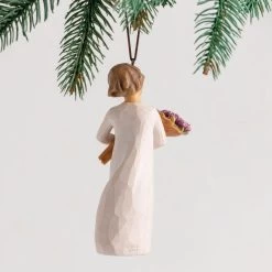 Willow Tree Surprise Tulip Bouquet Figurine Ornament, 4" H -Hallmark Willow Tree Figurine With Tulip Bouquet Ornament 28096 03