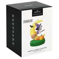 Hallmark The Peanuts® Gang Snoopy's Moonlit Mischief Musical Ornament With Light -Hallmark Witch Snoopy on Broom Keepsake Ornament 2699QFO5319 04